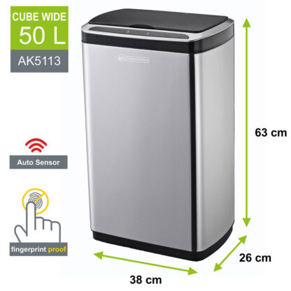 Helpmation CUBE WIDE 50L (AK5113) - Bezdotykový koš - Image 2