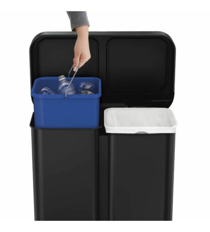 Simplehuman RECTANGULAR 58L DUAL, matná černá ocel - ST2043 - Bezdotykový koš - Image 2